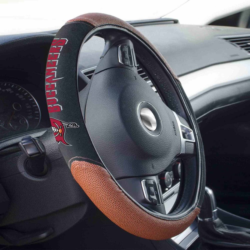 Fanmats Tampa Bay Buccaneers Football Grip Steering Wheel Cover 15 Diameter
