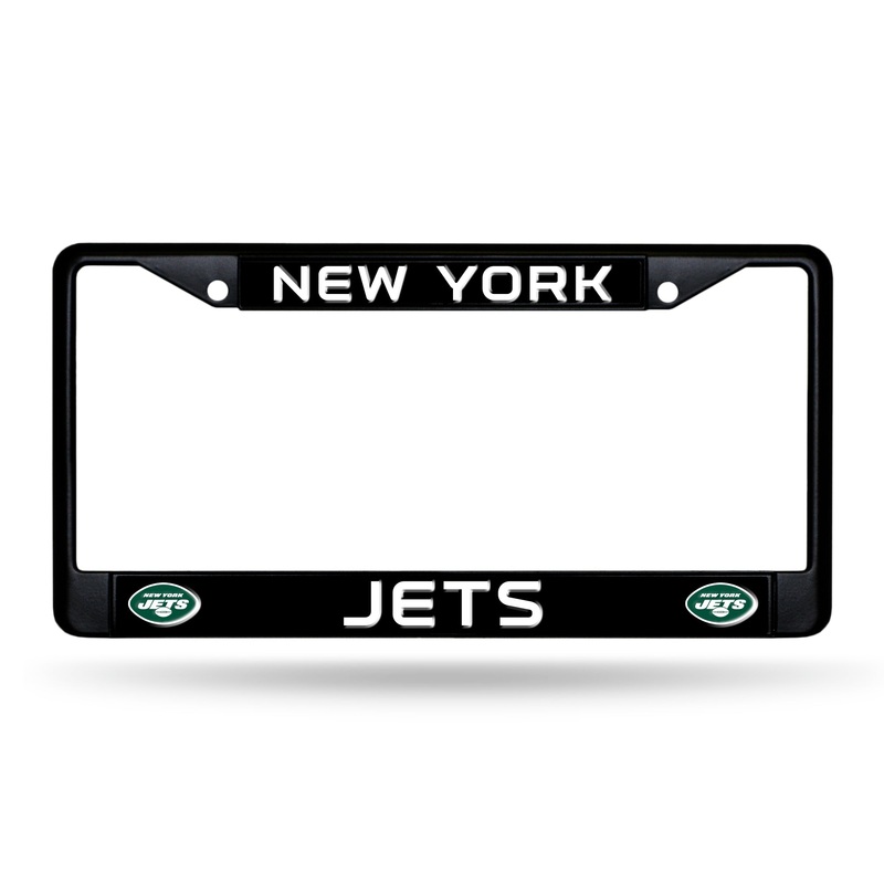 NFL New York Jets Black Chrome License Plate Frame