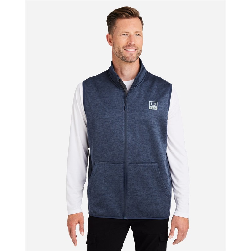 HUK Men’s Coldfront+ Vest|Naval Academy Heather|Volcanic Ash Heather|Harbor Mist Heather|S|M|L|XL|2XL|3XL