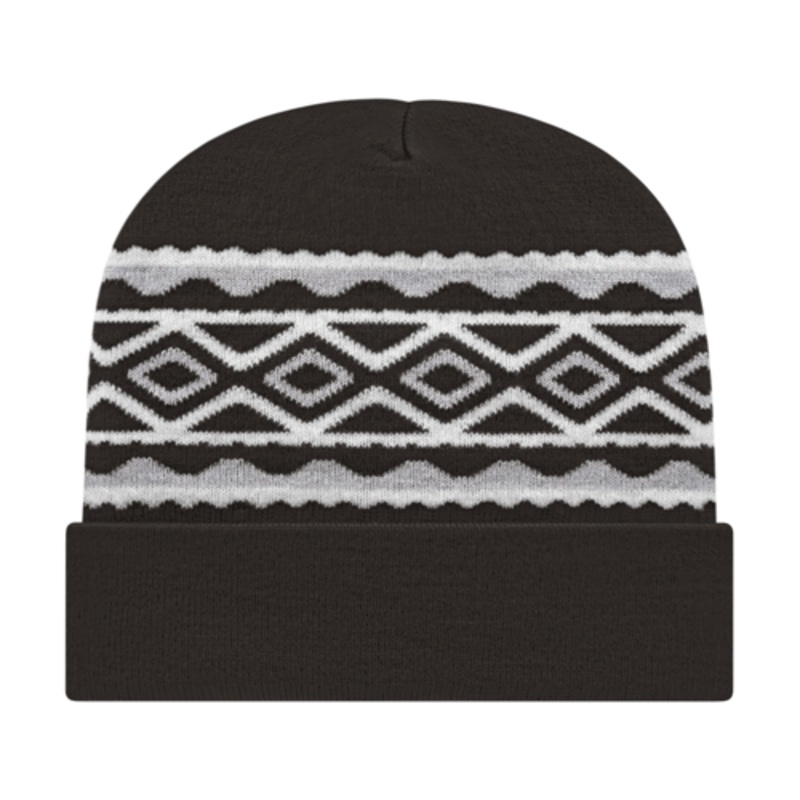 Cap America Diamond Pattern Knit Cap with Cuff