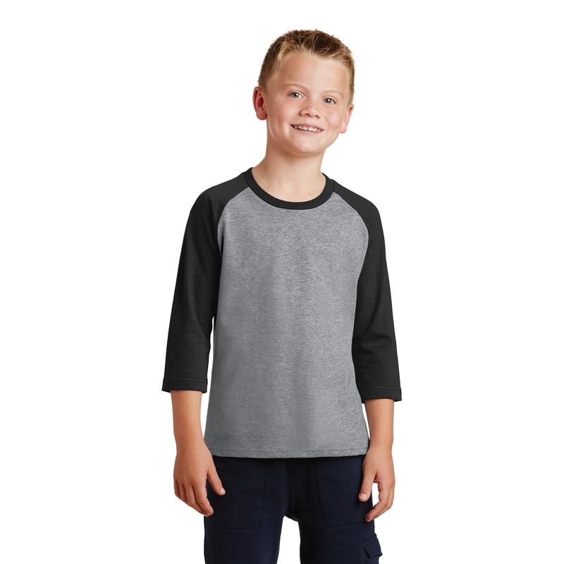 Port & Company – Youth Core Blend 3/4-Sleeve Raglan Tee