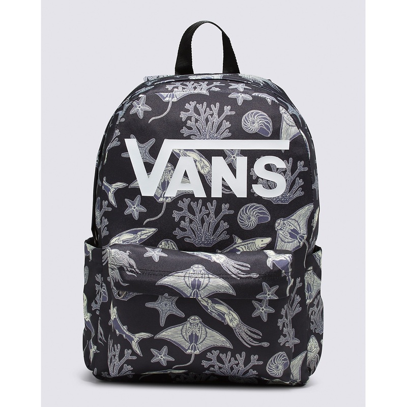Kids New Skool Backpack|BLACK/BLUESTONE|BLACK|BLACK/LIME GREEN