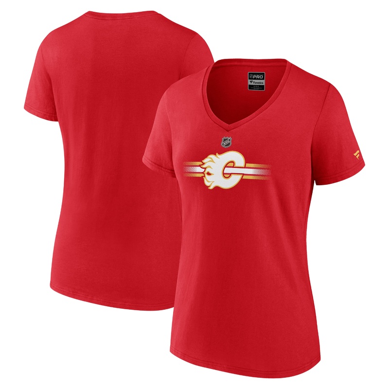 Women’s Rink Cotton T-Shirt- Calgary Flames Red