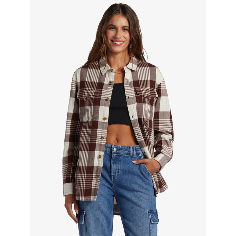 Women’s Let It Go Flannel|TAPIOCA HALLP PLAID|S|M|L