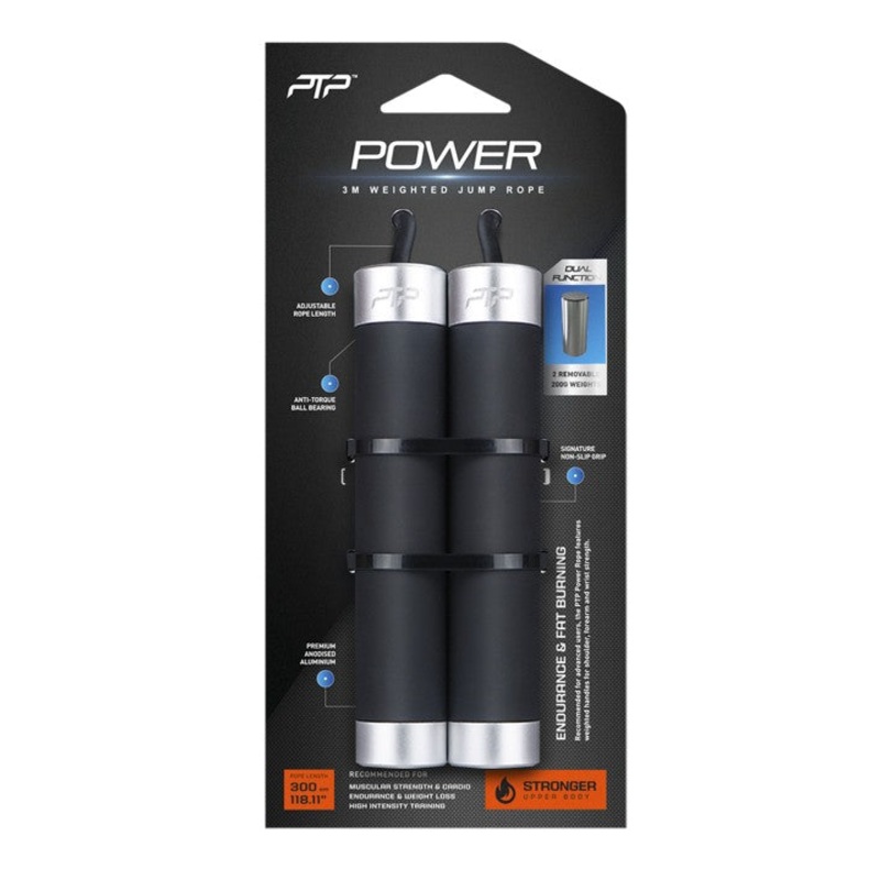Power Weighted Jump Rope|BLACK|OS