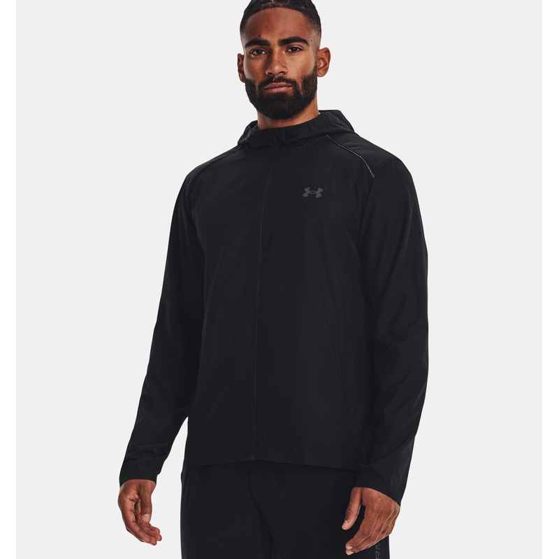Men’s UA Launch Hooded Jacket|BLACK/JET GREY/REFLECTIVE|S|M|L|XL|XXL