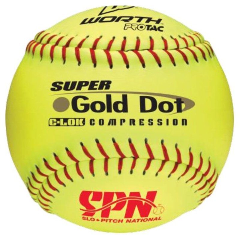 12 Gold Dot Optic Softball|12″|DOZEN