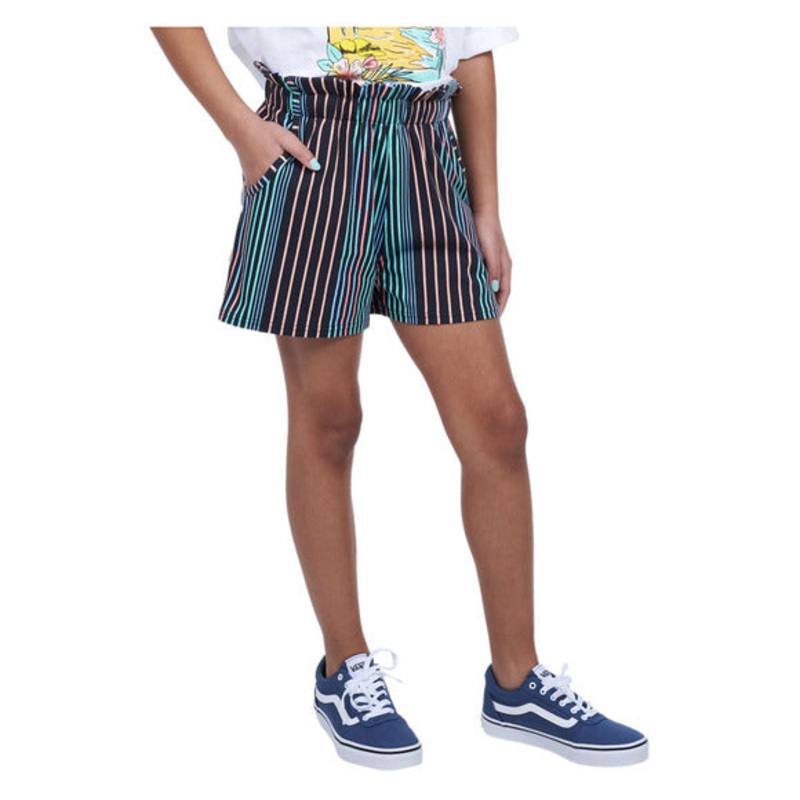 Girl’s Sarita Shorts|BLACK RAINBOW STRIPE|S|M|L|XL