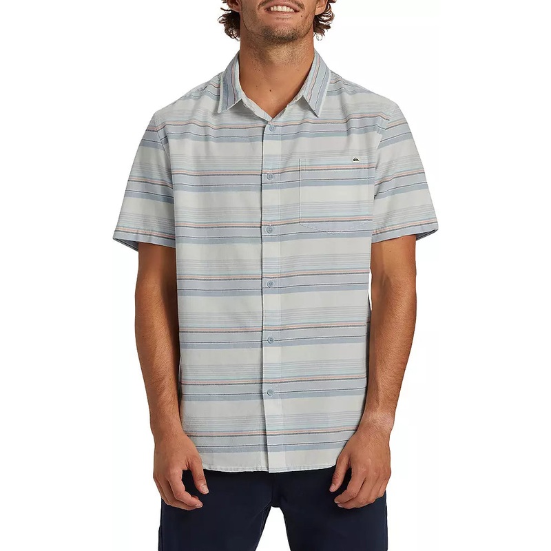Men’s Oxford Stripe Classic Short Sleeve Woven Shirt