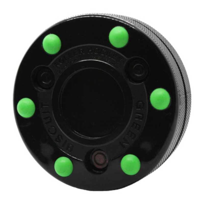 Green Biscuit Roller Hockey Puck