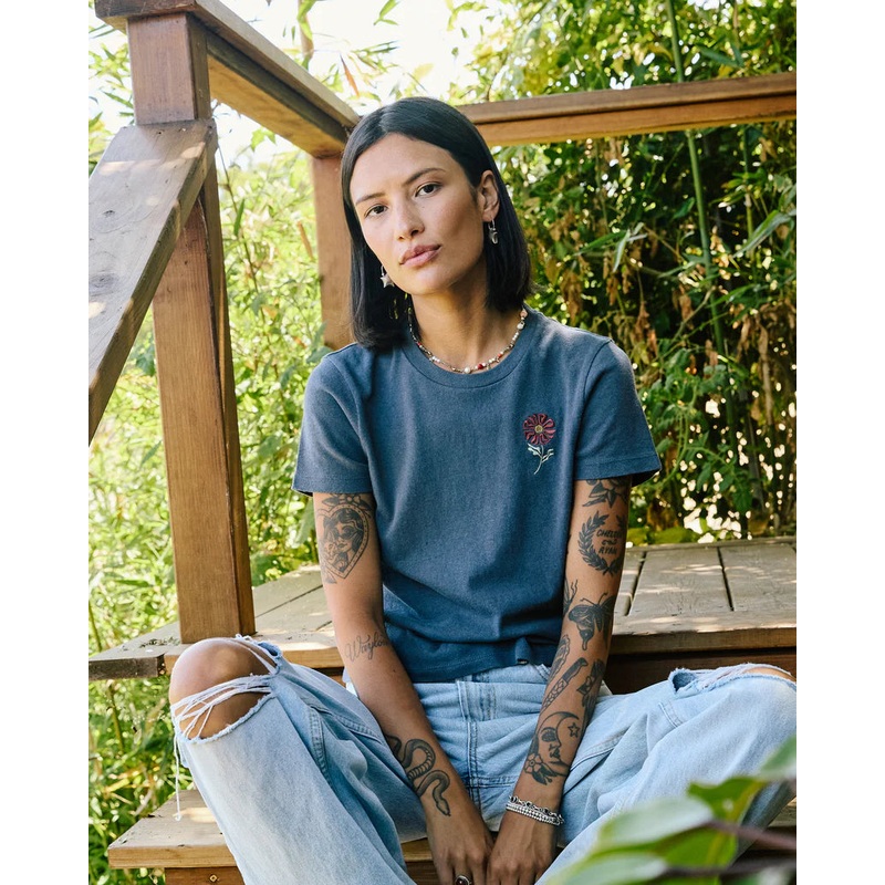 Women’s Flower Tee|OUTER SPACE|S|M|L