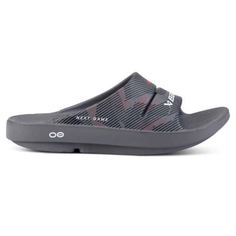 OOFOS Next Game Sport Slide|SLATE GREY|JR3/W5|JR4/W6|JR5/W7|M6/W8|M7/W9|M8/W10|M9/W11|M10/W12|M11/W13|M12/W14|M13/W15