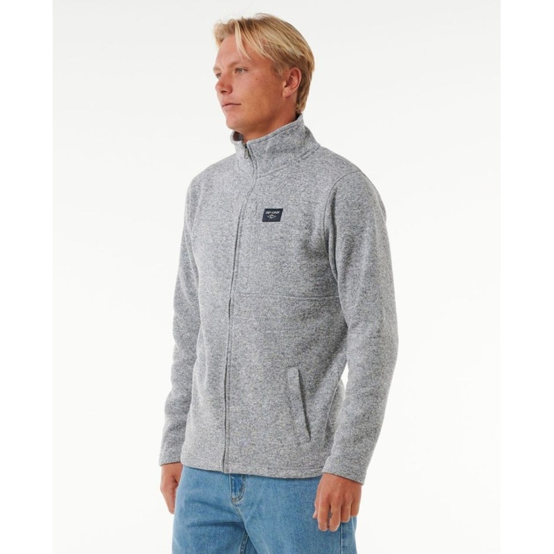 Men’s Crescent Zip Thru|GREY MARLE|S|M|L|XL|XXL