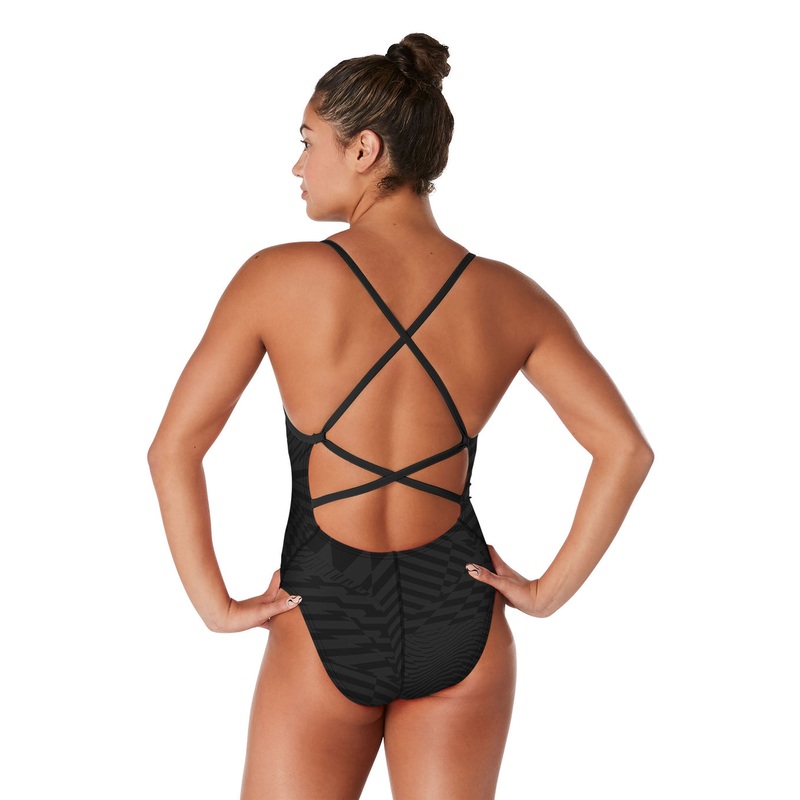 Women’s Printed Double Strap X Back One Piece