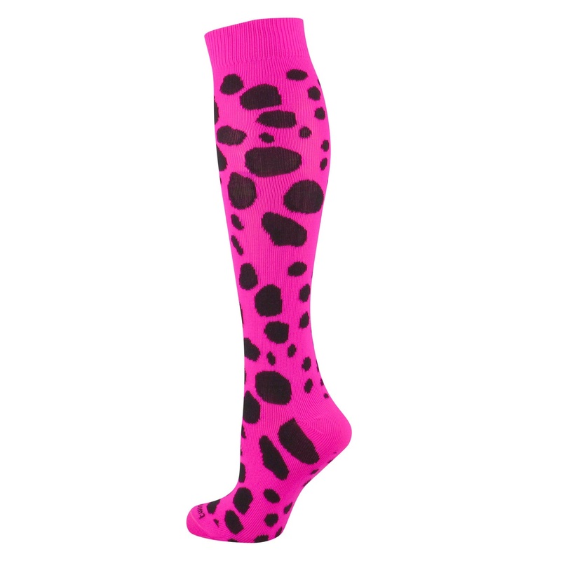 TCK Krazisox Leopard Socks|Small|Medium|Hot Pink w/Black|Neon Yellow w/Electric Blue|Purple w/Neon Green|Turquoise w/Hot Pink|White w/Purple