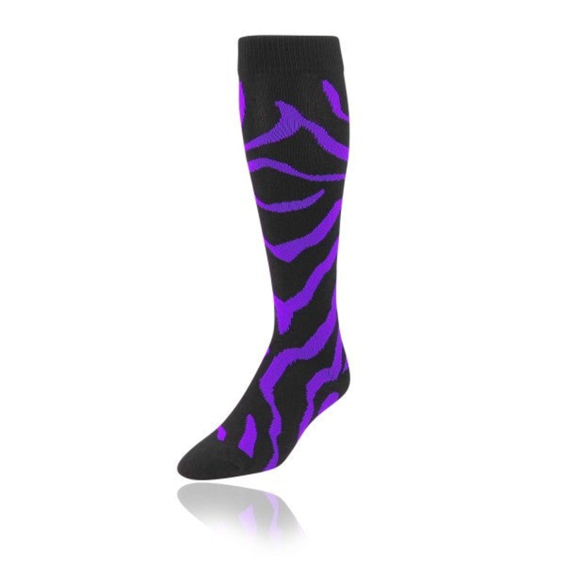 TCK Krazisox Zebra Socks|Small|Medium|Black/Purple|Black/Scarlet|White/Black|Hot Pink/Black|Hot Pink/Pink|Neon Yellow/Black