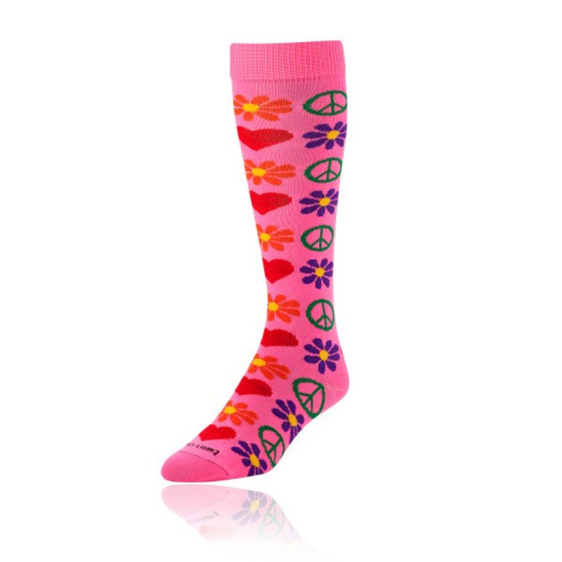 TCK Krazisox Woodstock Socks|Small|Medium|Hot Pink|Black