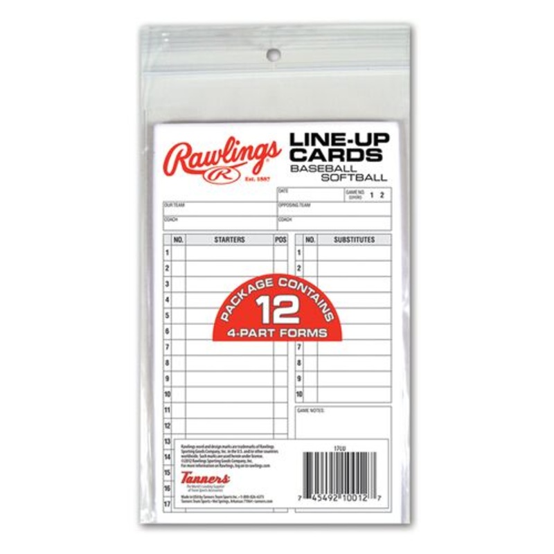Rawlings Team Line-Up Cards