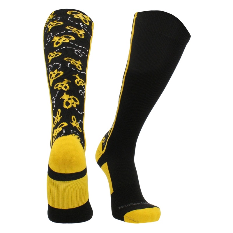 Crazy Socks with Bumble Bees Over the Calf