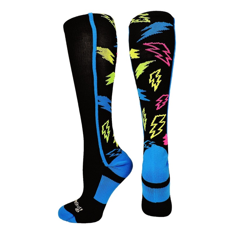 Crazy Socks with Lightning Bolts (multiple colors)