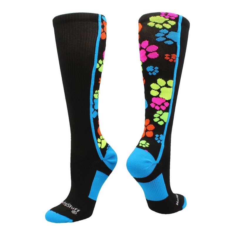 Crazy Socks with Paws Over the Calf (multiple colors)