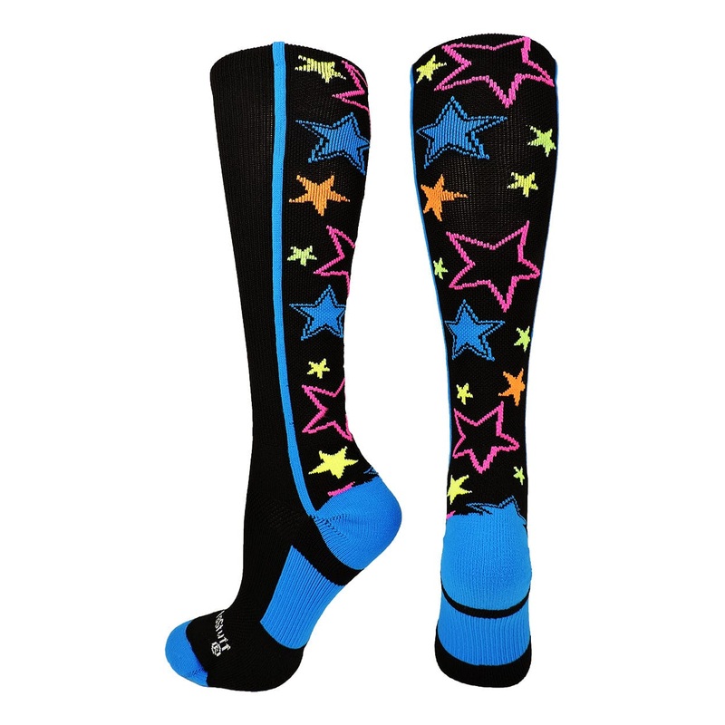 Crazy Socks with Stars Over the Calf Socks (multiple colors)