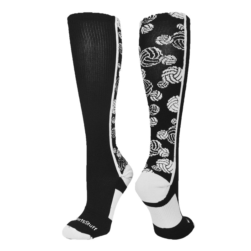 Crazy Volleyball Logo Over the Calf Socks (multiple colors)