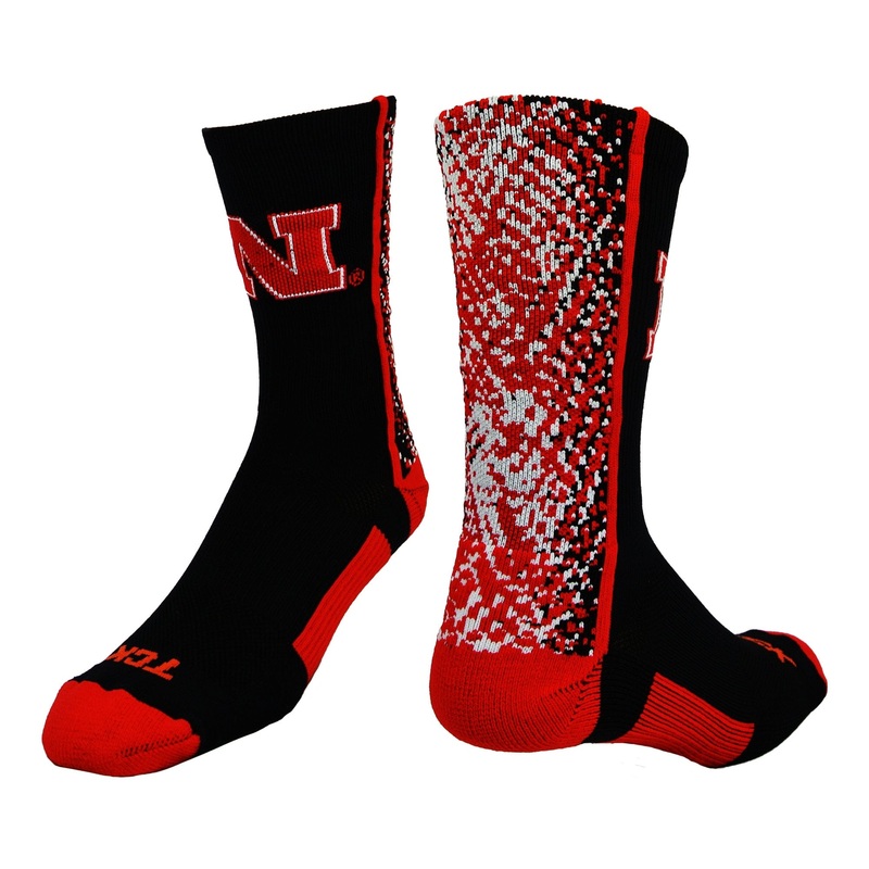 Nebraska Cornhuskers Socks Static Crew
