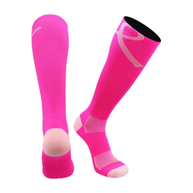 Pink Ribbon Awareness Over the Calf Socks