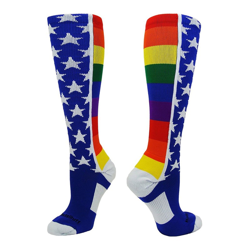 Rainbow Pride Over the Calf Socks