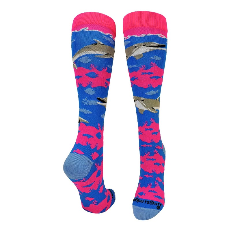 Happy Dolphins Athletic Over the Calf Socks