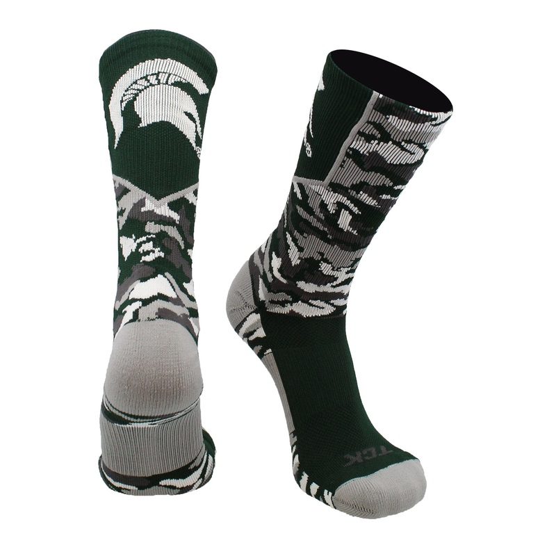 Michigan State Spartans Camo Crew Socks