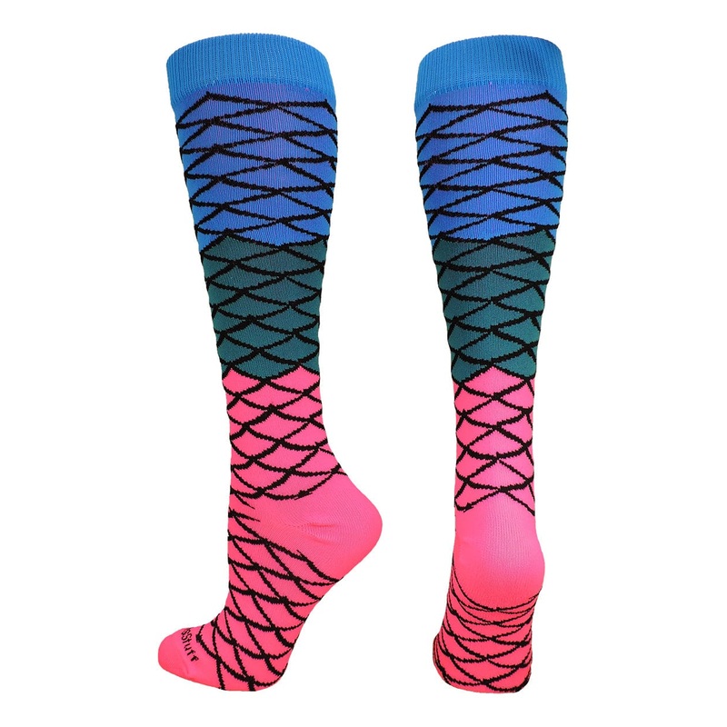 Neon Mermaid Athletic Over the Calf Socks
