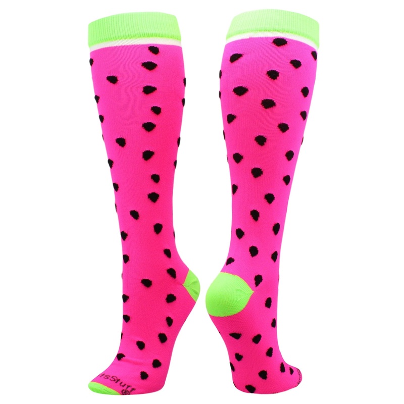 Neon Watermelon Athletic Over the Calf Socks