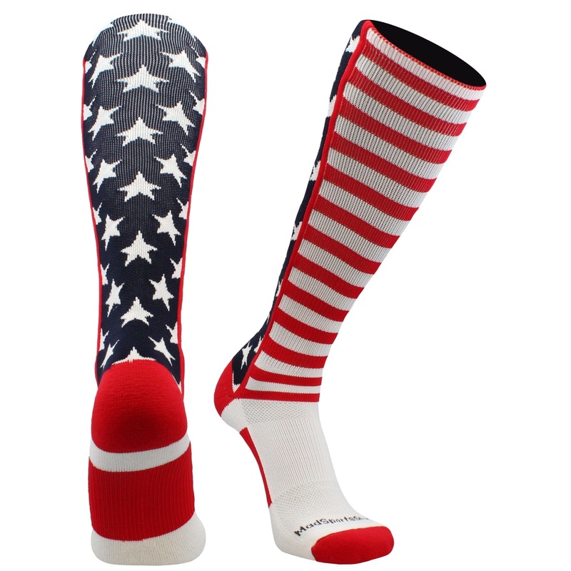 USA American Flag Stars and Stripes Over the Calf Socks
