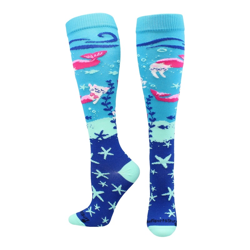 Half Cat Half Mermaid –  Purrmaid Athletic Over the Calf Socks