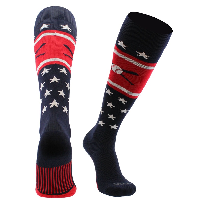 Patriotic USA Baseball Socks with Baseball Bats Logo