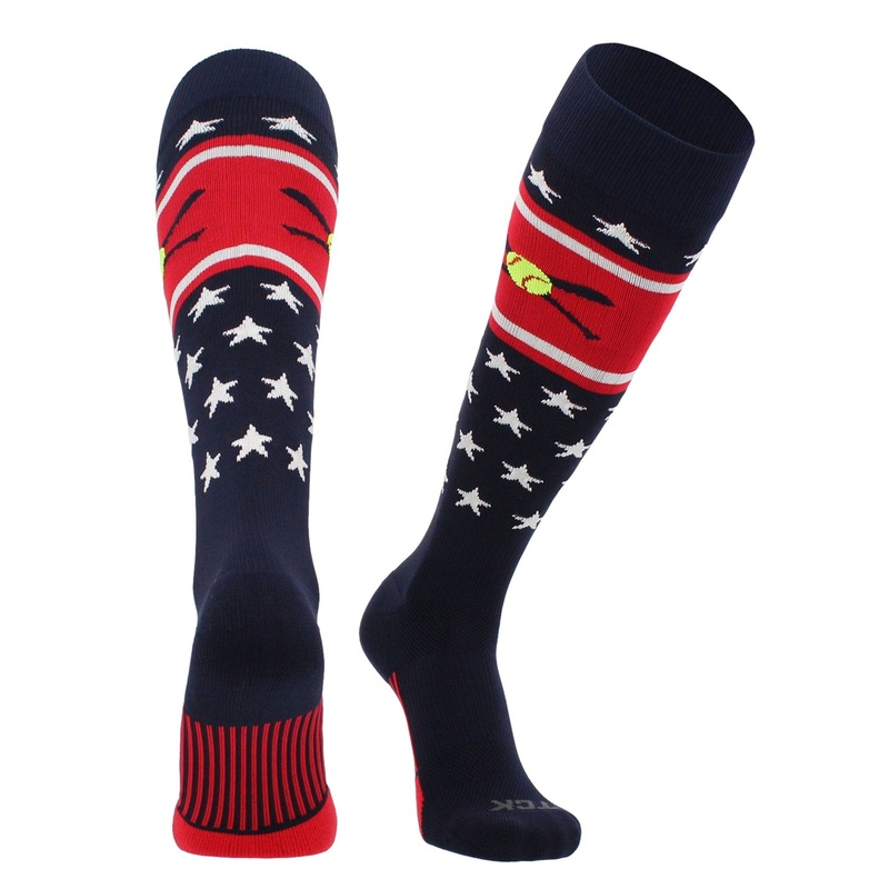 Patriotic USA Softball Socks with Softball Bats Logo