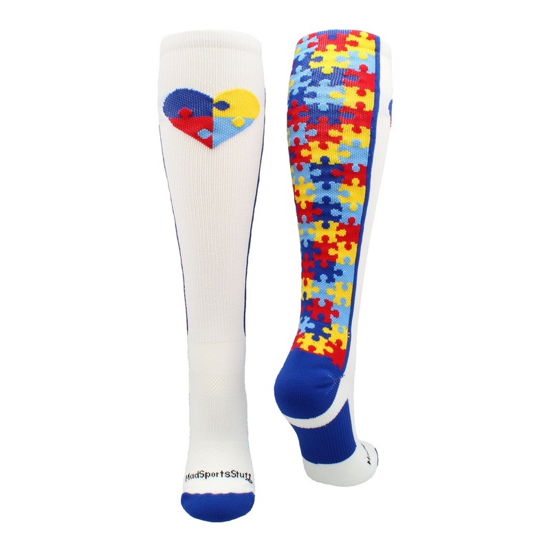 Puzzle Heart Autism Awareness Over the Calf Socks