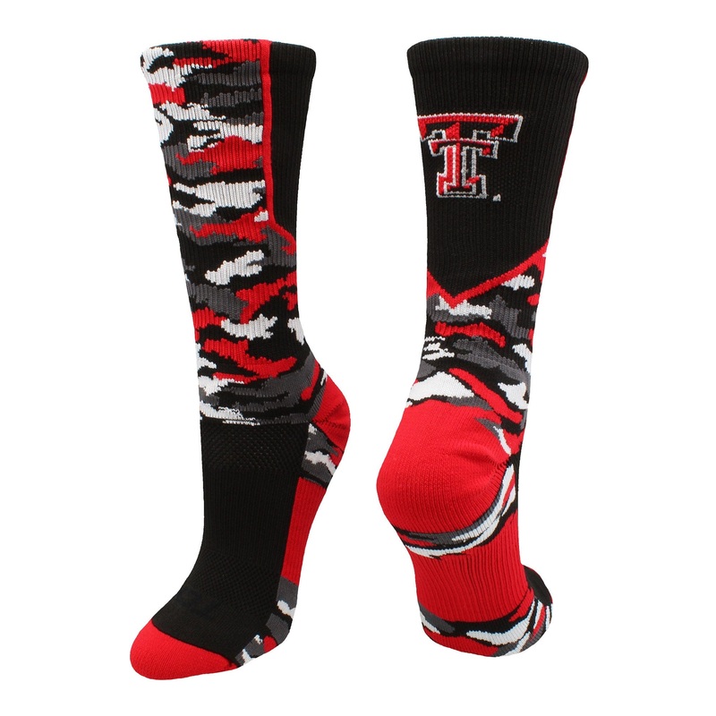 Texas Tech University Red Raiders Woodland Camo Crew Socks