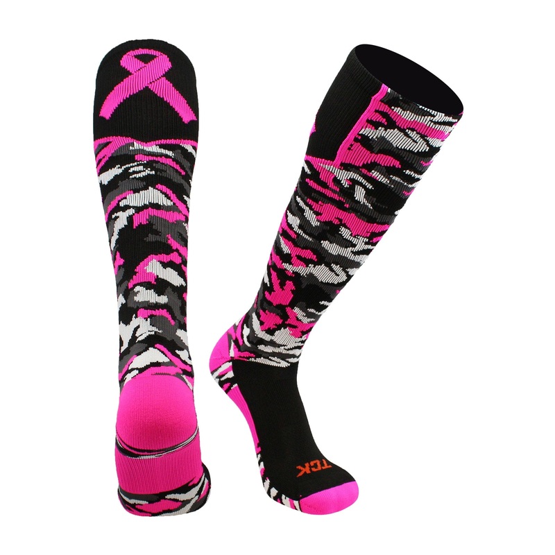 Breast Cancer Awarness Camo Over The Calf Socks