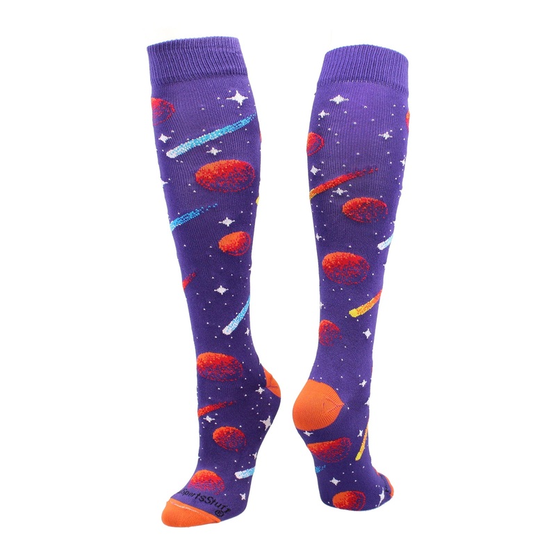 Outer Space Galaxy Socks Athletic Over the Calf Length