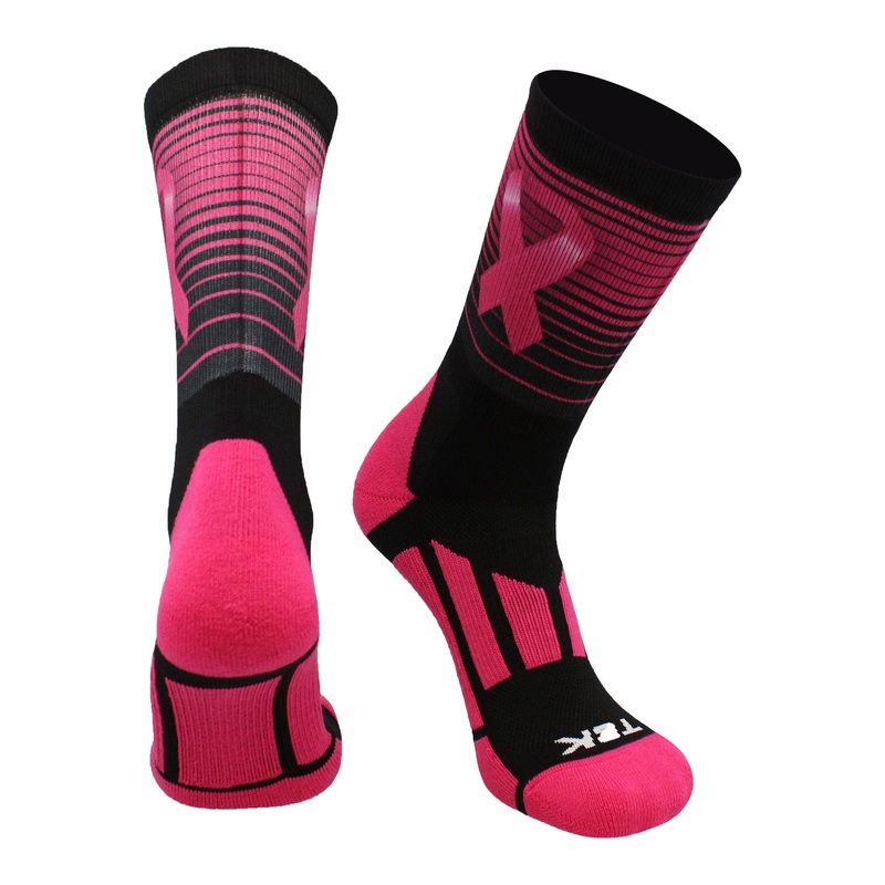 Stripes Breast Cancer Awareness Crew Socks