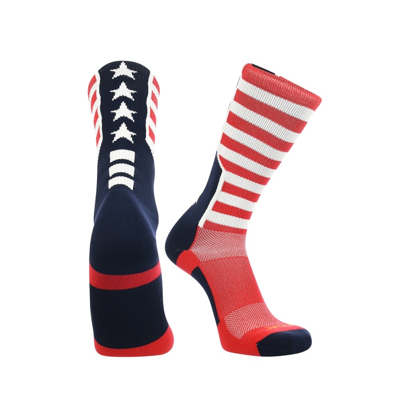 USA Flag Crew Socks|Scarlet/Navy/White|Graphite/Black|Large|Medium|Small|X-Large