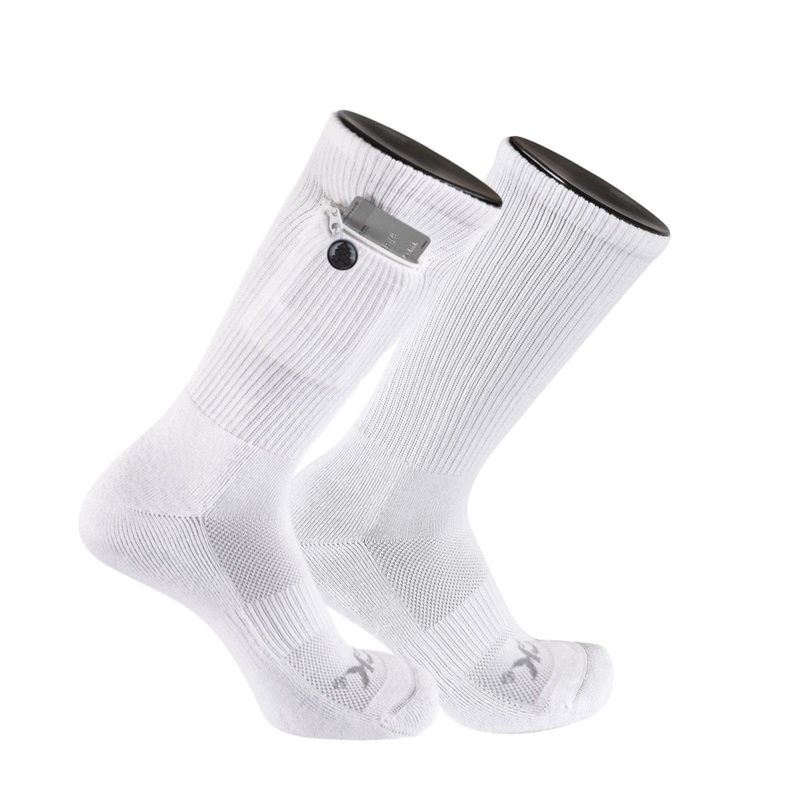 Zip Pocket Crew Socks|White -1 Pair|Black -1 Pair|Grey Heather -1 Pair|Large|Medium