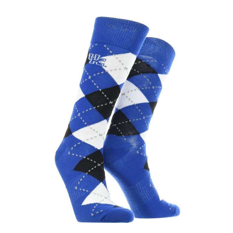 Kentucky Wildcats Argyle Dress Socks NCAA Fanwear Crew Length