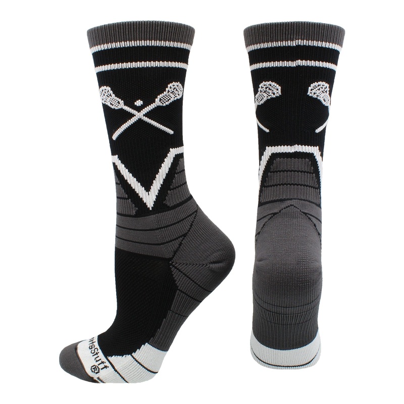 Lacrosse Victory Crew Socks|Kelly Green/Black/White|Red/Black/White|Black/Graphite/White|Navy/Red/White|Large|Medium|Small