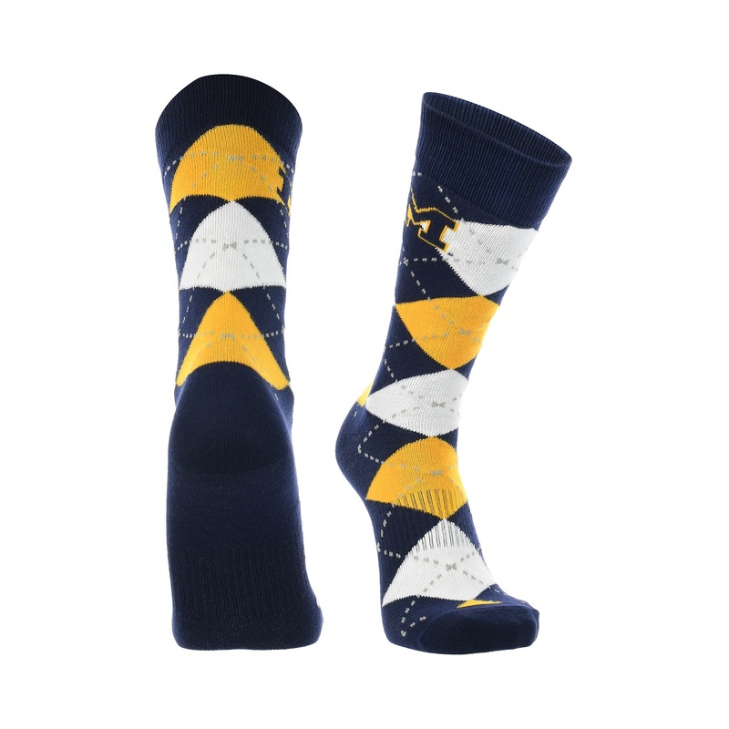 Michigan Wolverines Argyle Dress Socks NCAA Fanwear Crew Length