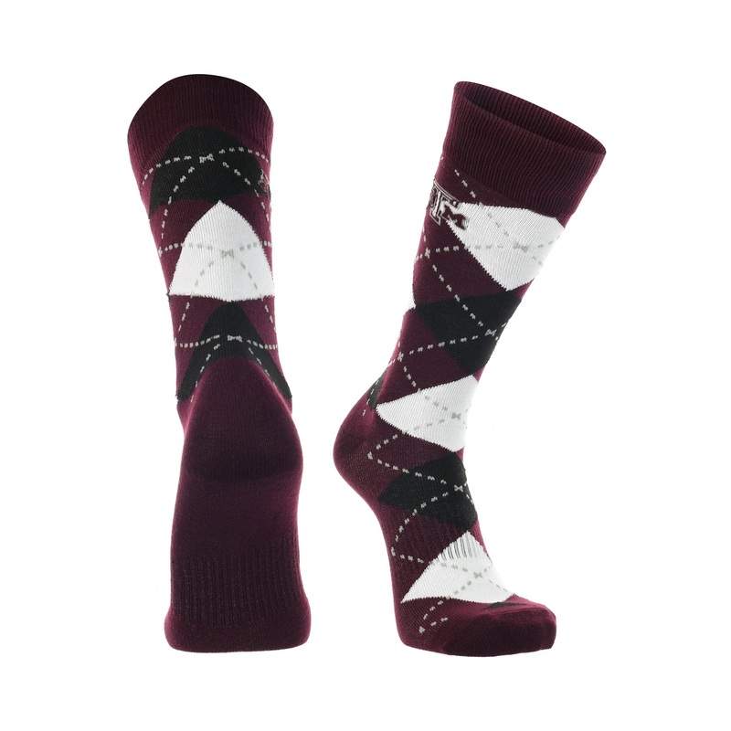 Texas A&M Aggies Argyle Dress Socks NCAA Fanwear Crew Length