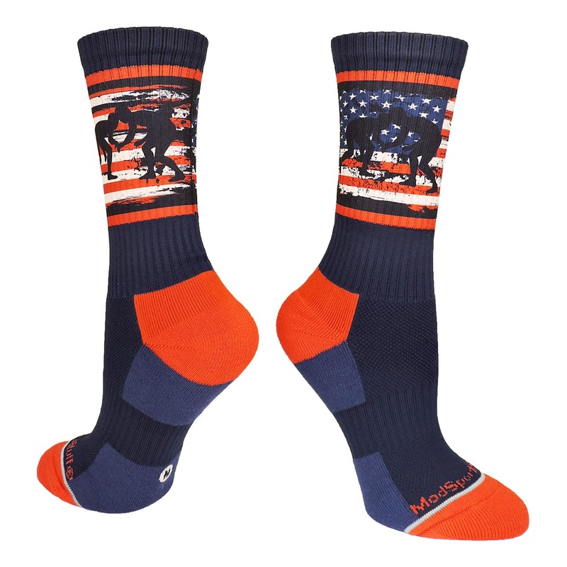 USA Flag Fighting Wrestlers Athletic Crew Socks